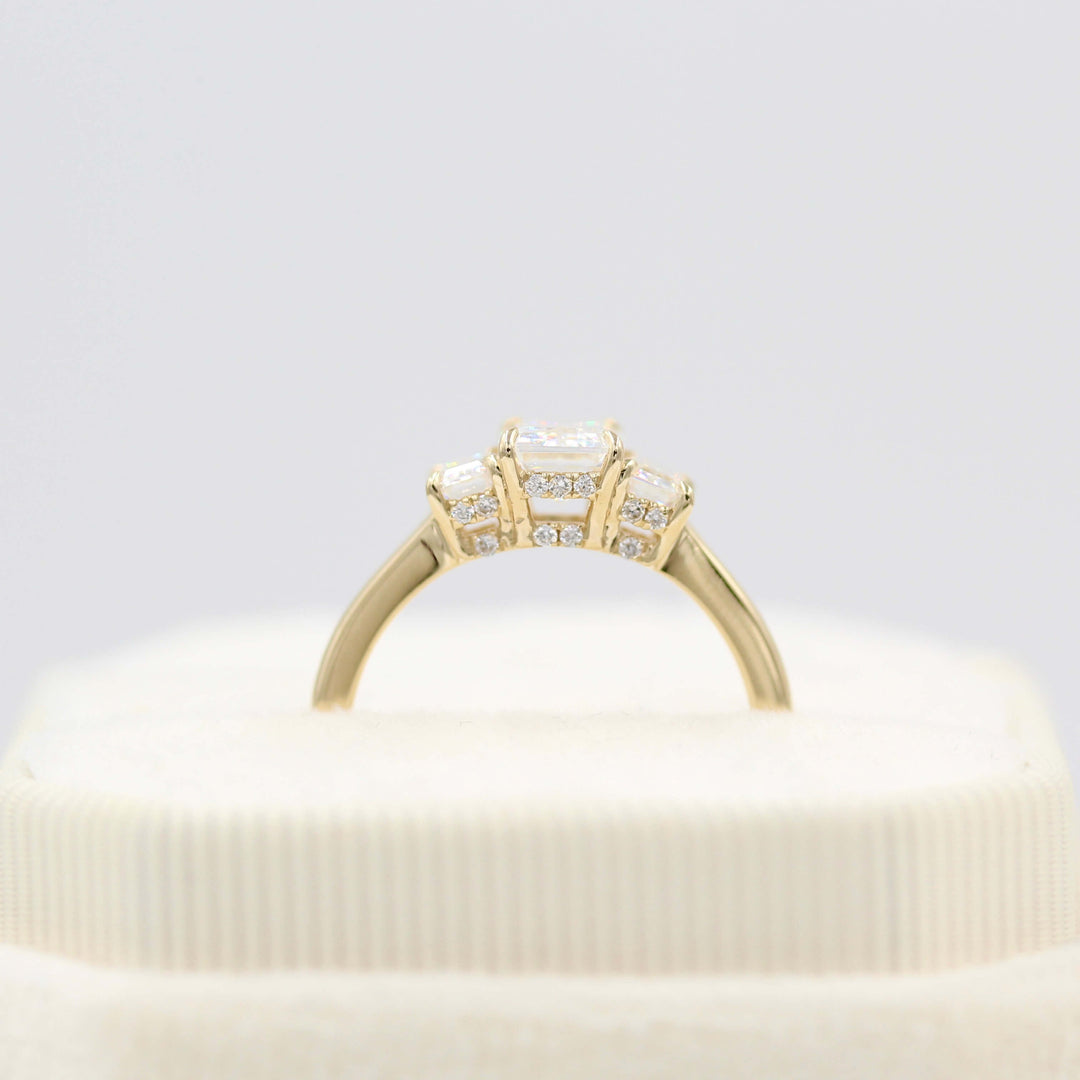 Side View of Kendall Diamond and Gold Wedding Ring