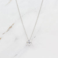Necklace 14k White Gold / 1ct The 1ct Diamond Bezel Necklace in White Gold