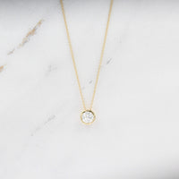 Necklace 14k Yellow Gold / 1ct 1ct Diamond Bezel Necklace in Yellow Gold