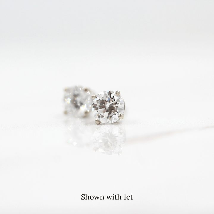 Earrings The Classic Stud Earrings in White Gold with Lab-Grown Diamond