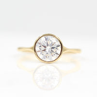 Ready-to-ship Ring 14k Yellow Gold The Stevie Ring (Round) in Yellow Gold with 2ct Moissanite
