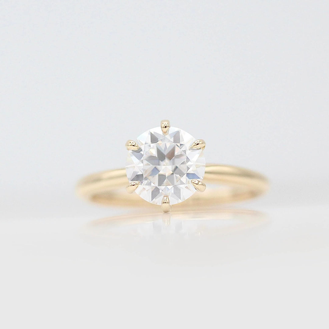 Ready to Ship Ring 14k White Gold The Audrey Ring in Yellow Gold with 2ct Moissanite