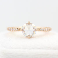 Ready-to-ship Ring 14k Rose Gold The Aurora Ring (Round) in Rose Gold with 1ct Moissanite