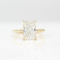 The Celeste Ring (Radiant) in Yellow Gold with 3.75ct Lab-Grown Diamond against a white background
