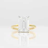 Engagement Ring Lab-Grown Diamond / 18k Yellow Gold and Platinum / 5.35ct The Celeste Ring (Emerald) in 18k Yellow Gold and Platinum with 5.35ct Lab-Grown Diamond
