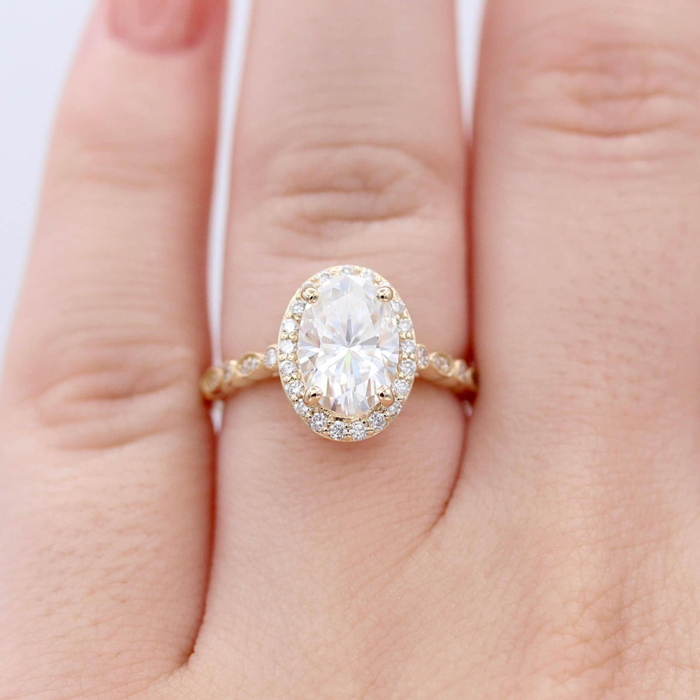 Ready to Ship Ring 14k Yellow Gold The Charlotte Ring (Oval) in Yellow Gold with 2ct Moissanite