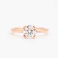 Ready-to-ship Ring 14k Rose Gold The Serena Ring (Round) in Rose Gold with 1ct Moissanite