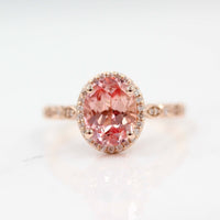 Engagement Ring The Charlotte Ring with Peachy-Pink Created Sapphire
