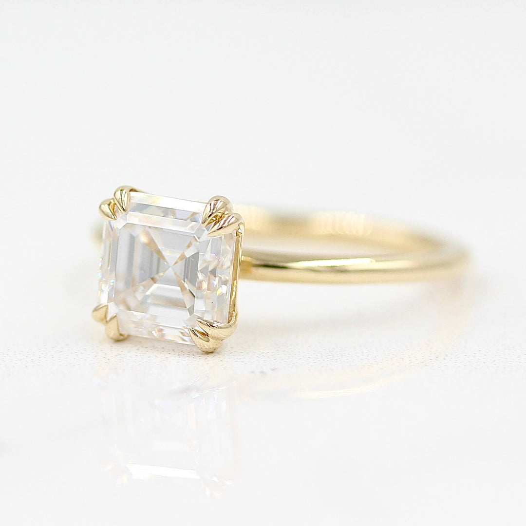 14k Yellow Gold The Serena Ring (Asscher) in Yellow Gold with 2ct Moissanite