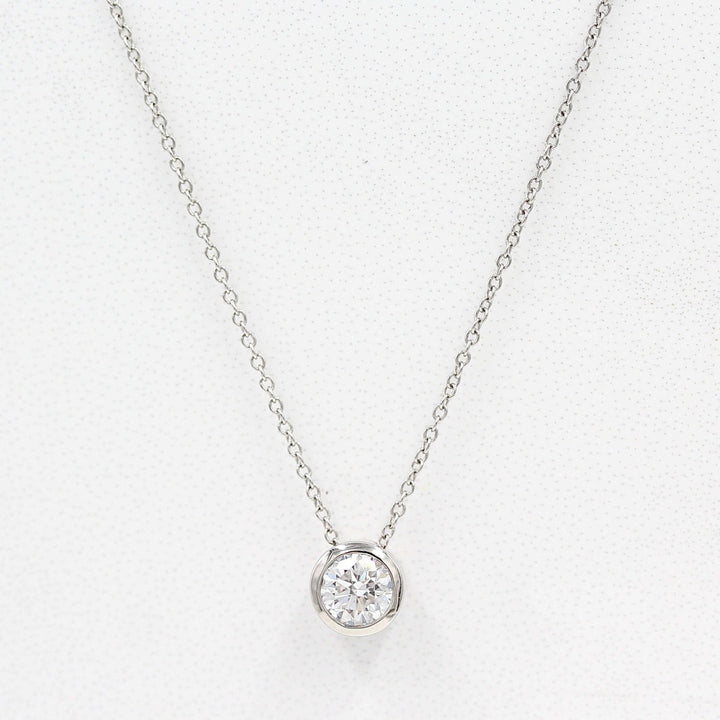 Necklace 14k White Gold / 1/2ct 1/2ct Diamond Bezel Necklace in White Gold