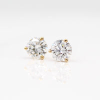 Earrings 14k Yellow Gold Martini Mounting Diamond Studs in Yellow Gold