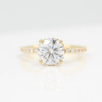 Engagement Ring Lab-Grown Diamond / 14k White Gold / 2ct The Athena Hidden Halo Ring (Round)
