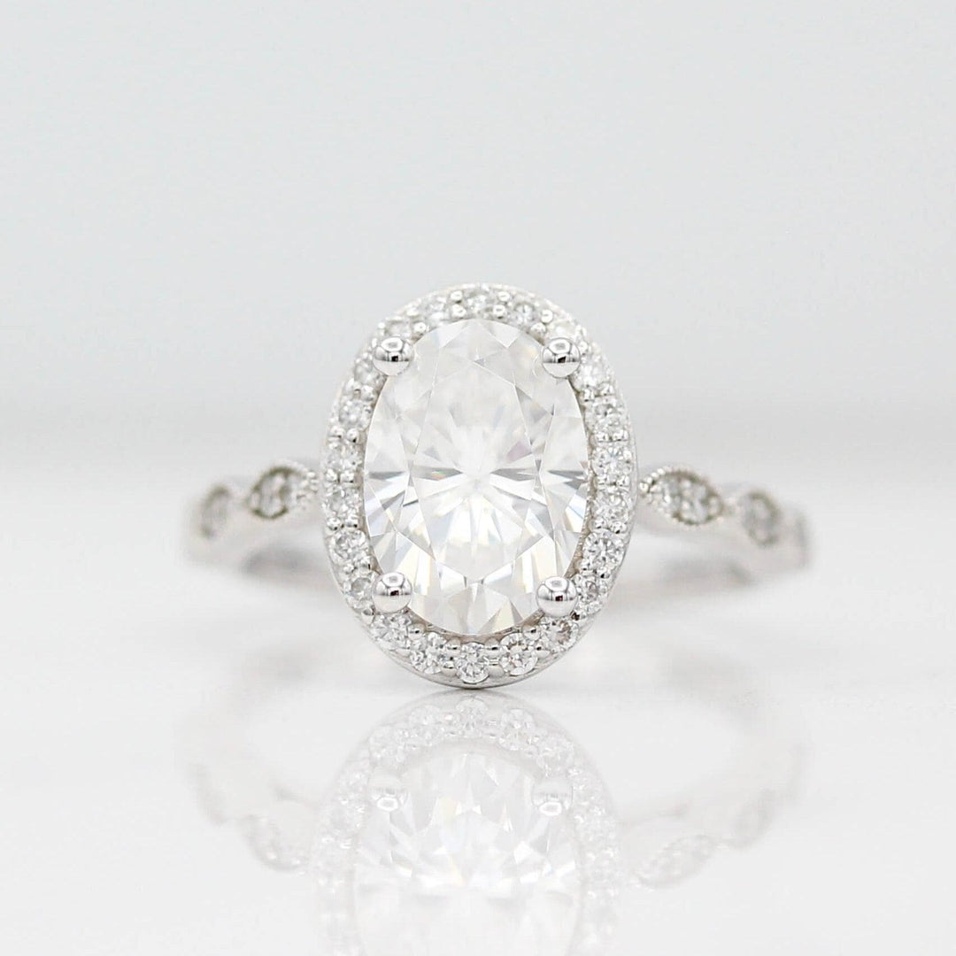Ready to Ship Ring 14k White Gold The Isla Ring (Oval) in White Gold with 2ct Moissanite
