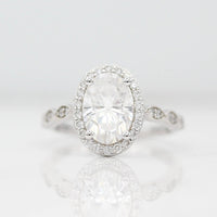 Ready to Ship Ring 14k White Gold The Isla Ring (Oval) in White Gold with 2ct Moissanite
