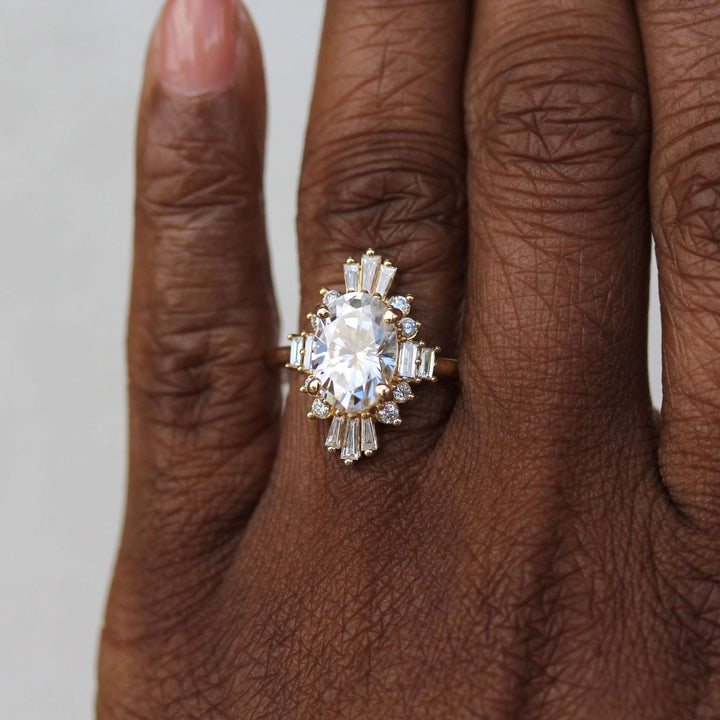 The Kortni Engagement Ring (Oval) on a hand