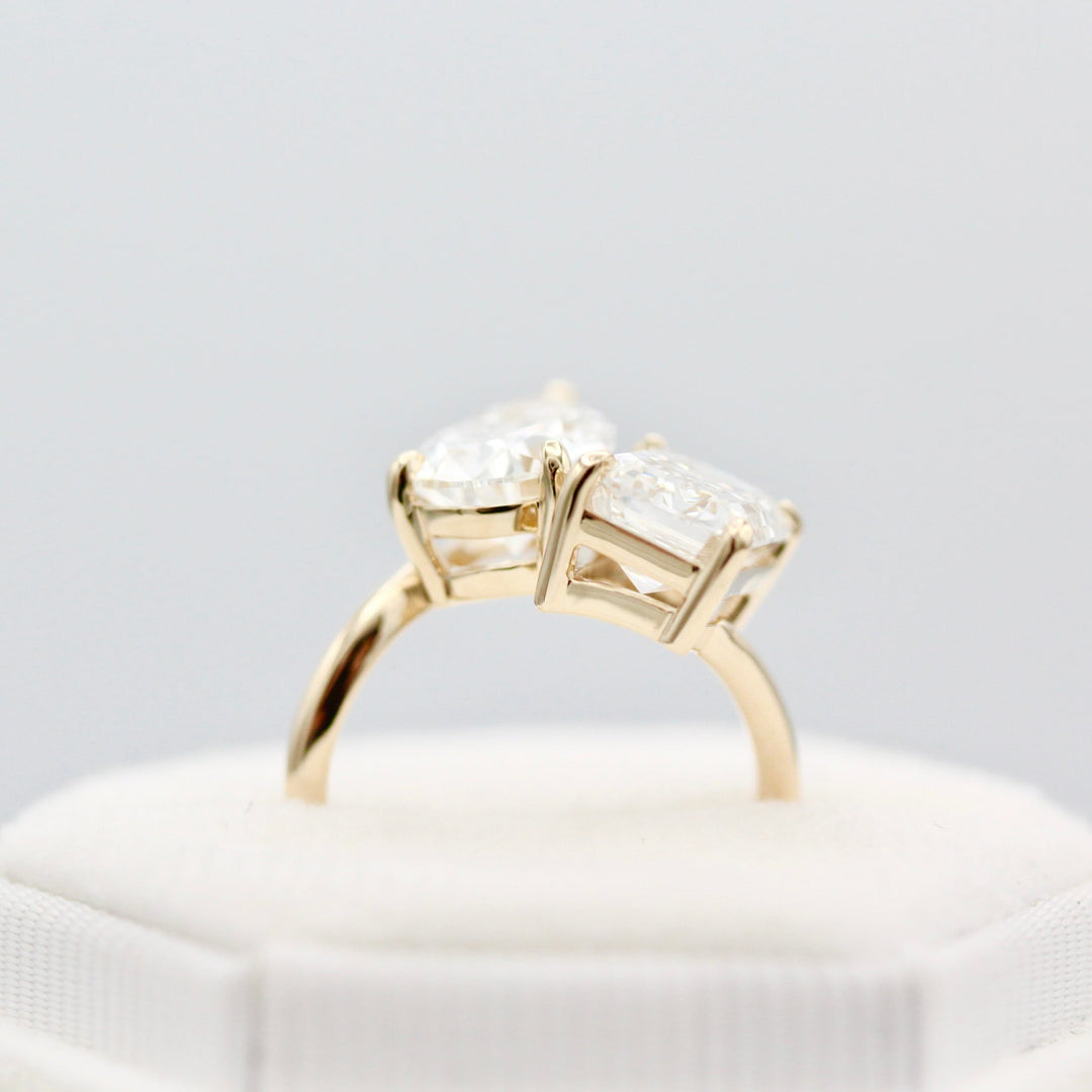 Ready to Ship Ring 14k Yellow Gold La Grande Toi Et Moi Ring in Yellow Gold with 6ct Moissanite