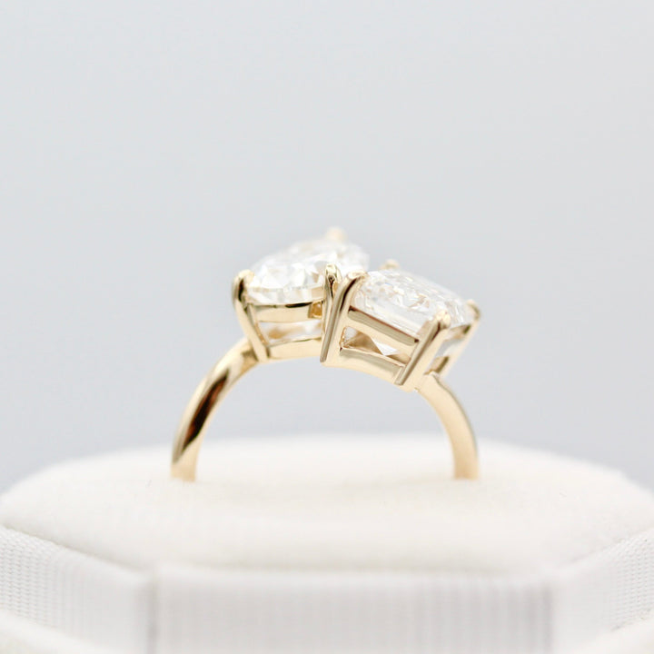 Ready to Ship Ring 14k Yellow Gold La Grande Toi Et Moi Ring in Yellow Gold with 6ct Moissanite