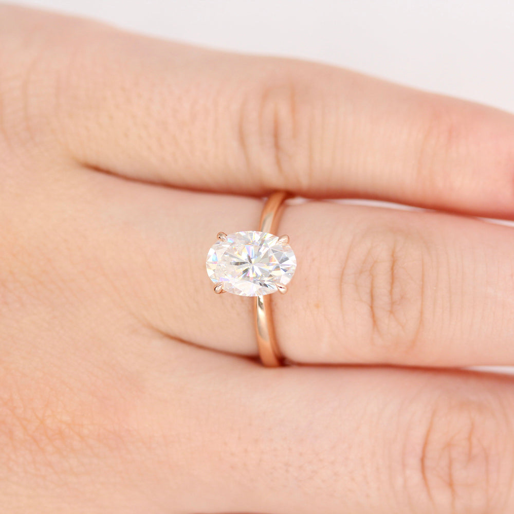Ready to Ship Ring 14k Rose Gold The Margot Ring (Oval) in Rose Gold with 2ct Moissanite