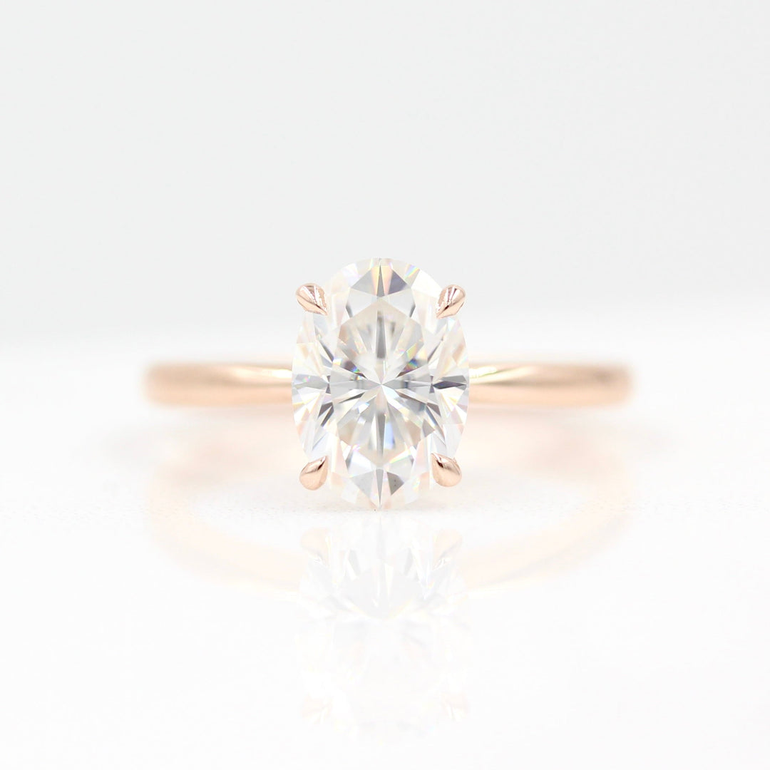 Ready to Ship Ring 14k Rose Gold The Margot Ring (Oval) in Rose Gold with 2ct Moissanite