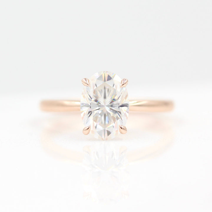 Ready to Ship Ring 14k Rose Gold The Margot Ring (Oval) in Rose Gold with 2ct Moissanite