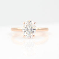 Ready to Ship Ring 14k Rose Gold The Margot Ring (Oval) in Rose Gold with 2ct Moissanite