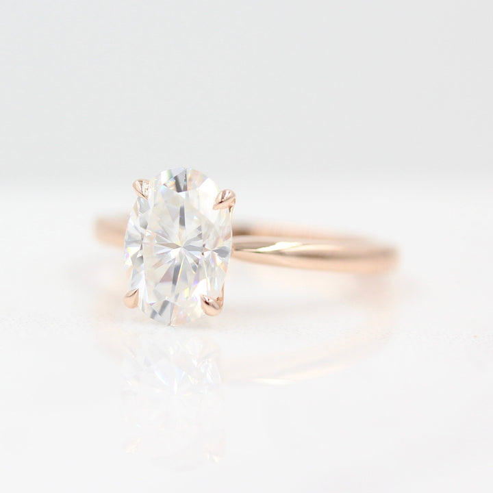 Ready to Ship Ring 14k Rose Gold The Margot Ring (Oval) in Rose Gold with 2ct Moissanite