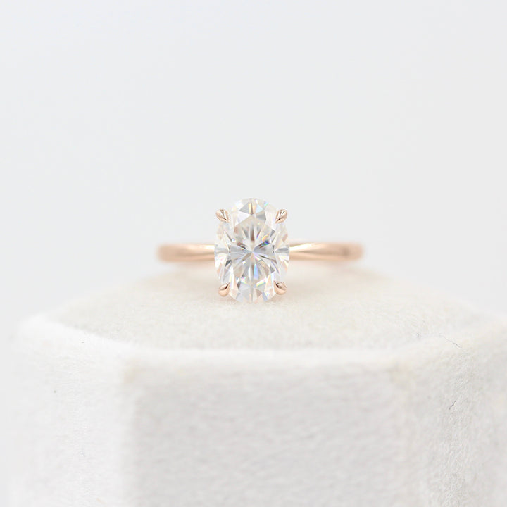 Ready to Ship Ring 14k Rose Gold The Margot Ring (Oval) in Rose Gold with 2ct Moissanite