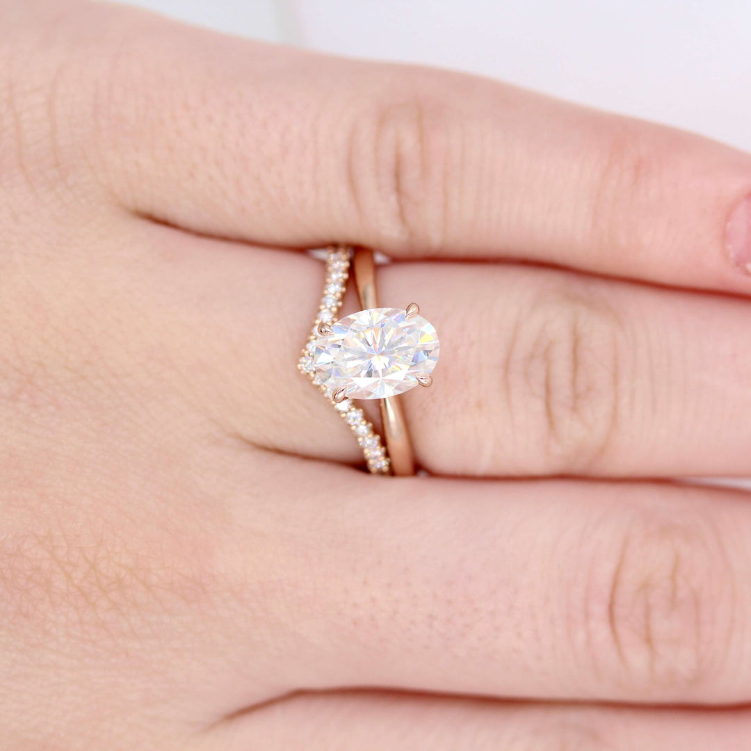 Ready to Ship Ring 14k Rose Gold The Margot Ring (Oval) in Rose Gold with 2ct Moissanite