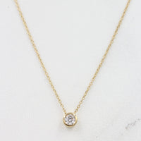 Necklace 14k Yellow Gold / 1/4ct 1/4ct Diamond Bezel Necklace in Yellow Gold