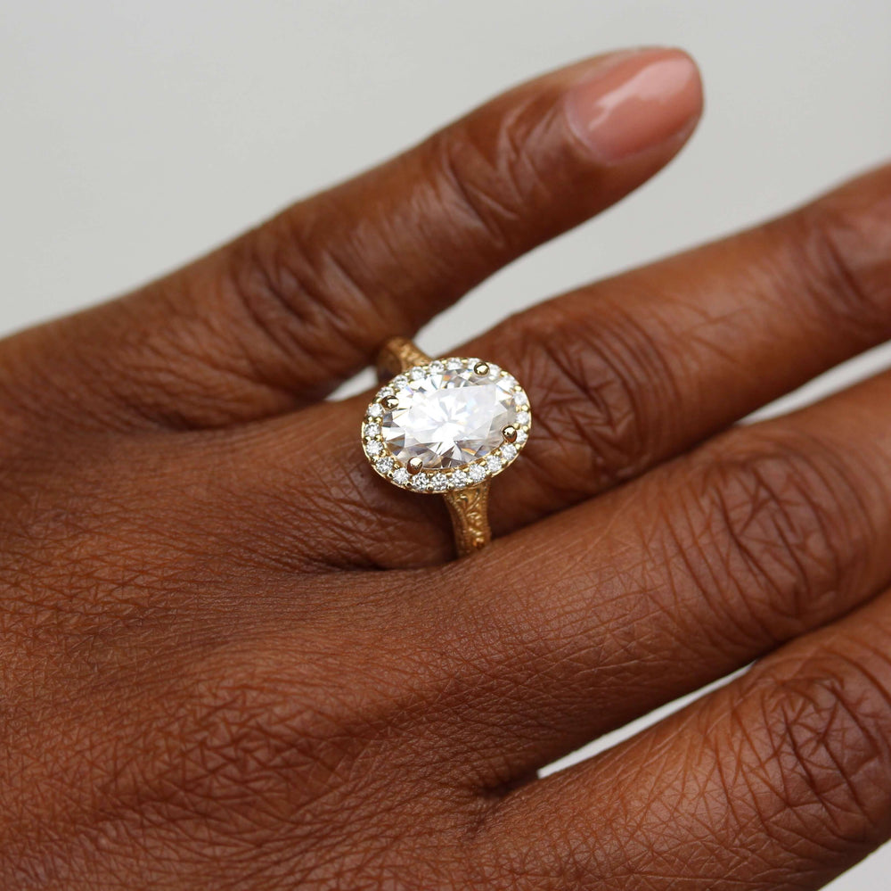 Ready to Ship Ring 14k Yellow Gold / 2ct The Sabrina Ring (Oval) in Yellow Gold with 2ct Moissanite