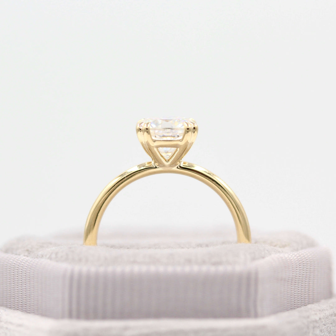 14k Yellow Gold The Serena Ring (Square Cushion) in Yellow Gold with 2ct Moissanite