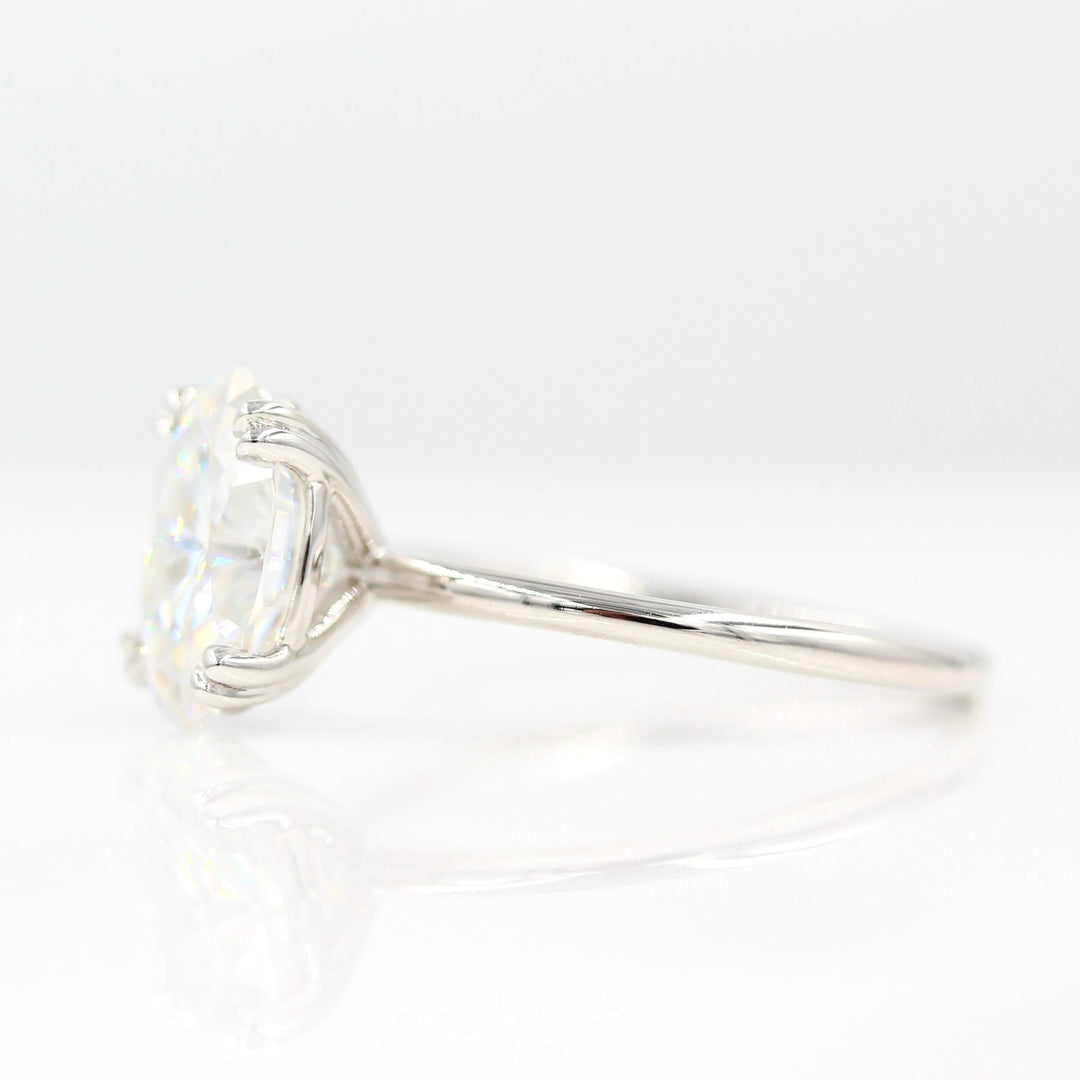 Ready to Ship Ring 14k White Gold The Serena Ring (Oval) in White Gold with 3ct Moissanite
