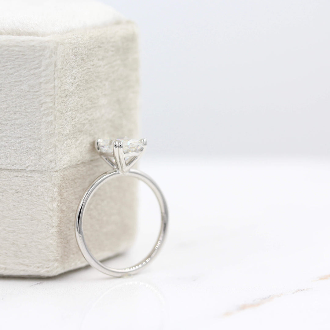 Ready to Ship Ring 14k White Gold The Serena Ring (Oval) in White Gold with 3ct Moissanite