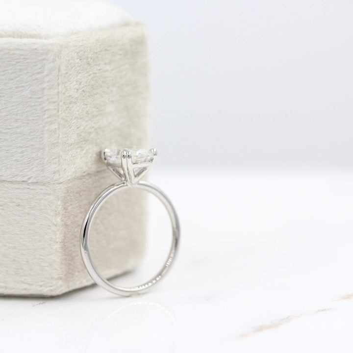 Ready to Ship Ring 14k White Gold The Serena Ring (Oval) in White Gold with 3ct Moissanite