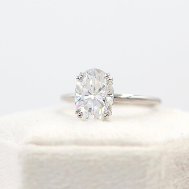 Ready to Ship Ring 14k White Gold The Serena Ring (Oval) in White Gold with 3ct Moissanite