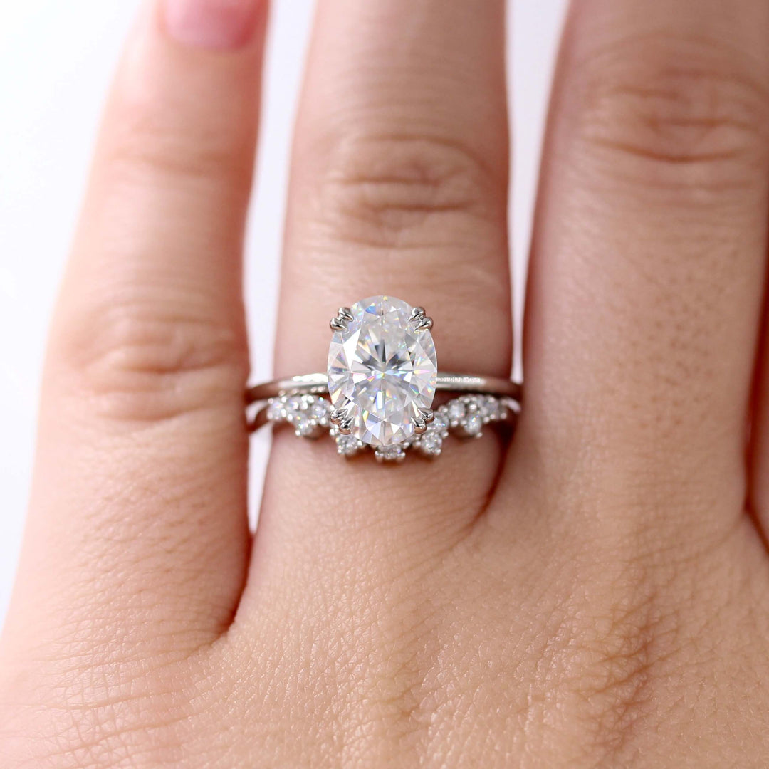 Ready to Ship Ring 14k White Gold The Serena Ring (Oval) in White Gold with 3ct Moissanite