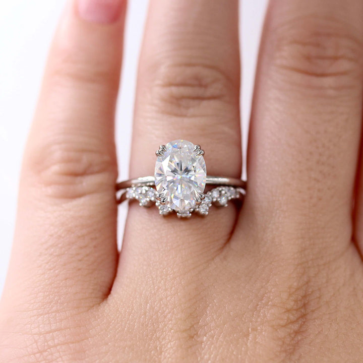 Ready to Ship Ring 14k White Gold The Serena Ring (Oval) in White Gold with 3ct Moissanite