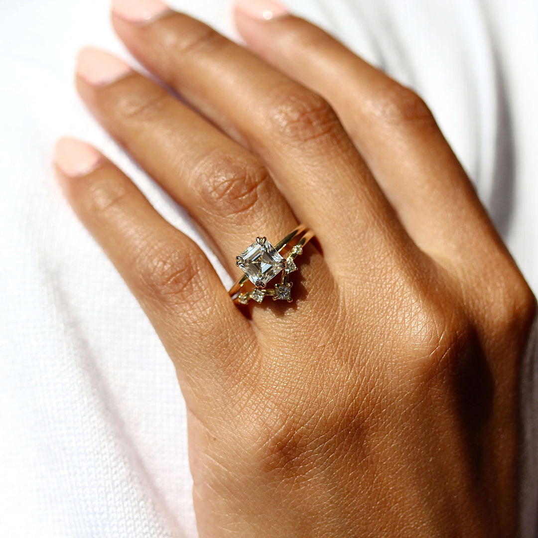 14k Yellow Gold The Serena Ring (Asscher) in Yellow Gold with 2ct Moissanite