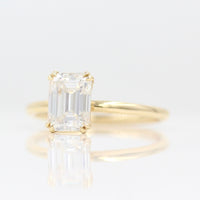Ready to Ship Ring 14k Yellow Gold The Serena Ring (Emerald) in Yellow Gold with 1.75ct Moissanite