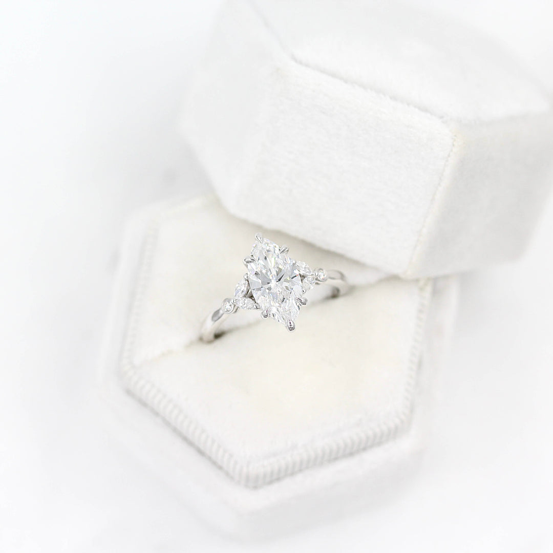 Ready to Ship Ring 14k White Gold / Lab-Grown Diamond The Sophia Ring (Marquise) in White Gold with 1.7ct Lab-Grown Diamond