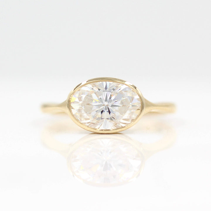 Ready-to-Ship Ring 14k Yellow Gold The Stevie Ring (East-West Oval) in Yellow Gold with 2ct Moissanite