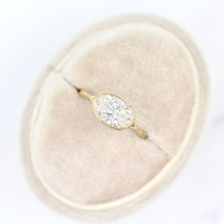Ready-to-Ship Ring 14k Yellow Gold The Stevie Ring (East-West Oval) in Yellow Gold with 2ct Moissanite