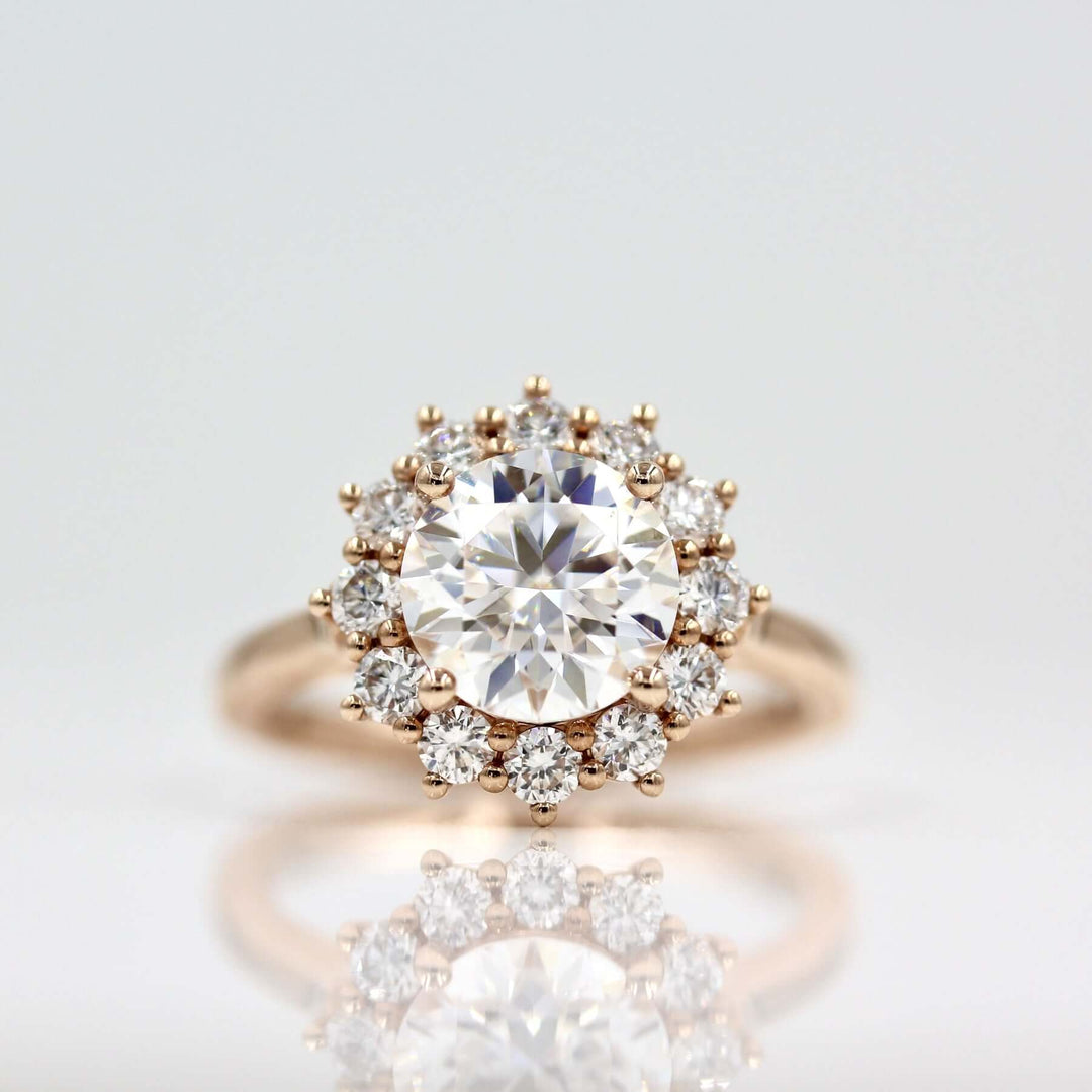 Ready to Ship Ring 14k Rose Gold The Allie Ring (Round) in Rose Gold with 2ct Moissanite