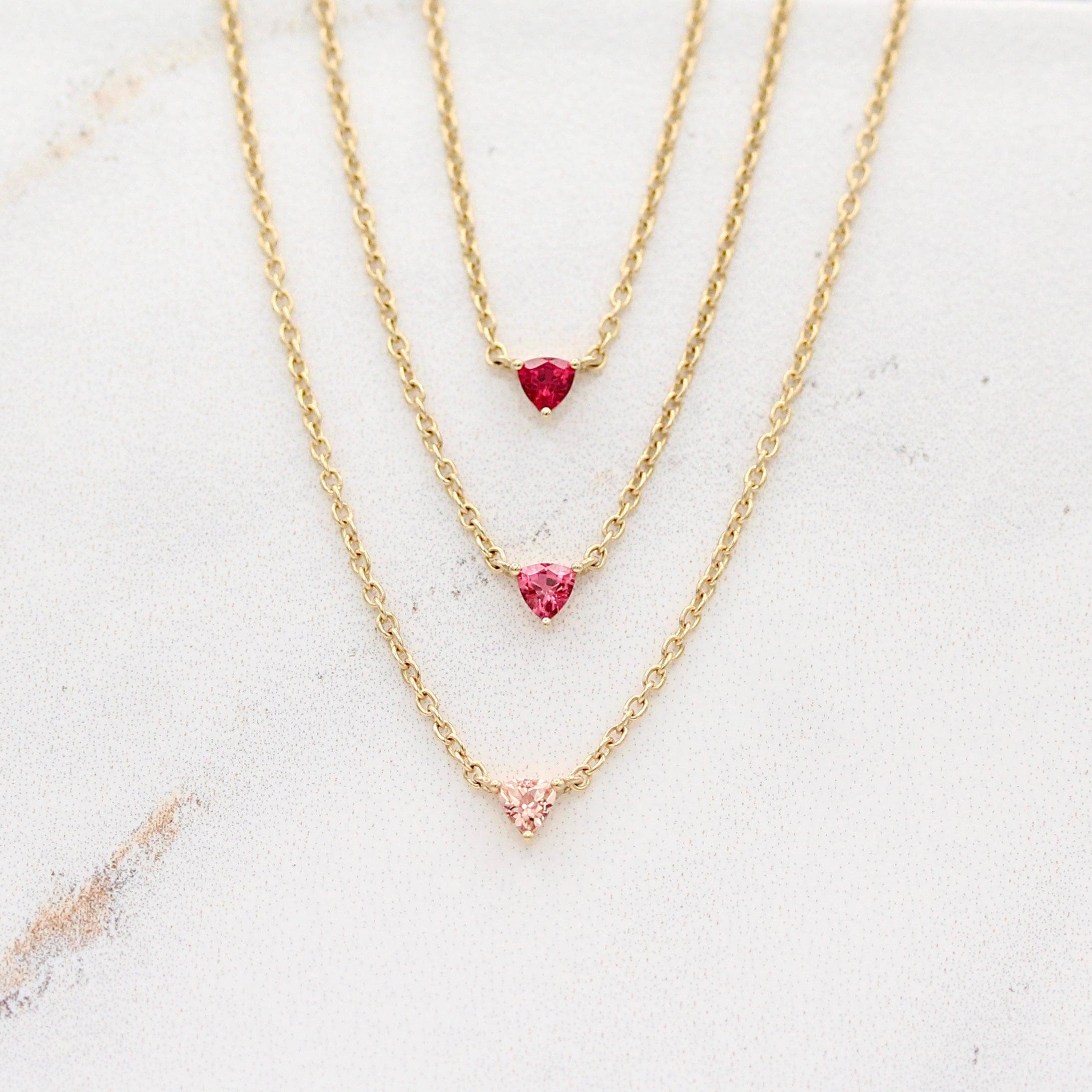 Tiny Trillion Birthstone Necklace | Ethical Jewelry | Taylor