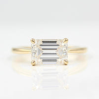 Ready-to-Ship Ring 14k Yellow Gold The Twyla Ring (Emerald) in Yellow Gold with 2.5ct Moissanite