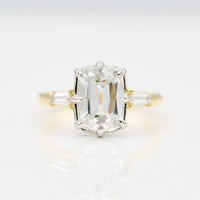 The Vera Engagement Ring in 18k Yellow Gold and Platinum with 3.04ct Old Mine Cut Lab-Grown Diamond