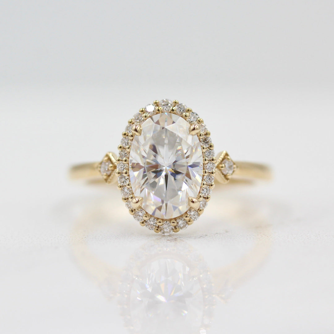 Ready to Ship Ring 14k Yellow Gold The Casey Ring (Oval) in Yellow Gold with 2ct Moissanite