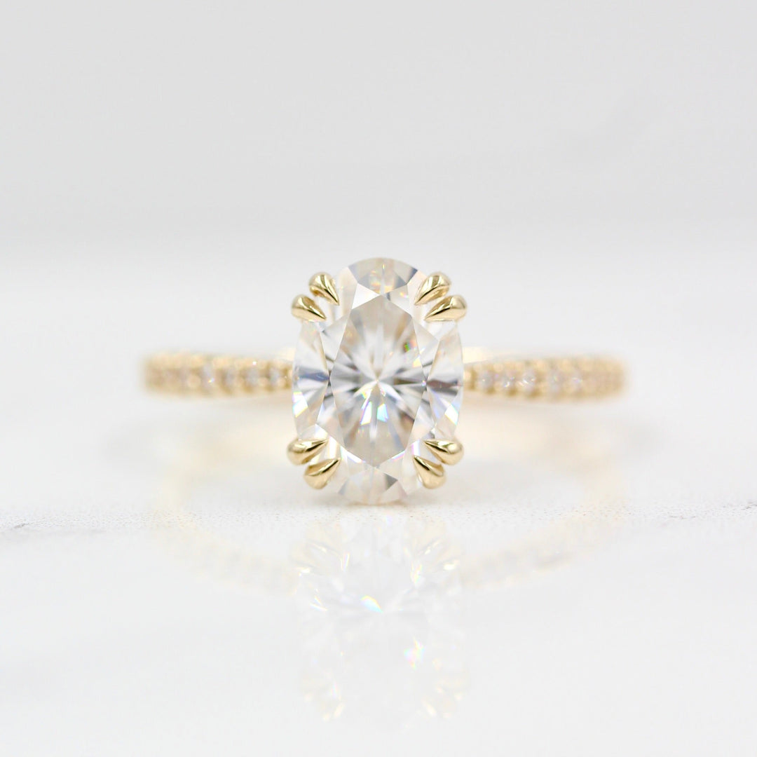 Ready to Ship Ring 14K Yellow Gold The Grace Ring (Oval) in Yellow Gold with 2ct Moissanite