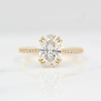 Ready to Ship Ring 14K Yellow Gold The Grace Ring (Oval) in Yellow Gold with 2ct Moissanite