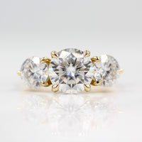 three-stone lab diamond ring